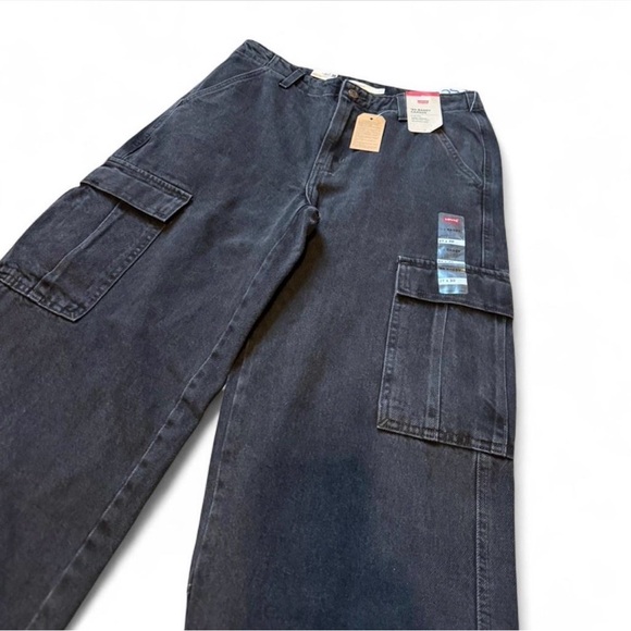 Levi's 94 Baggy Cargo Women's Black  Relaxed Jeans - Picture 3 of 6